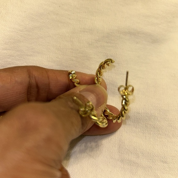 NWT Twisted gold tone hoops 1 1/2” drop - Picture 3 of 4